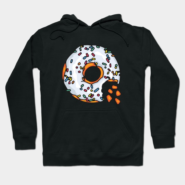 Bitten Glazed Donut Hoodie by okpinsArtDesign